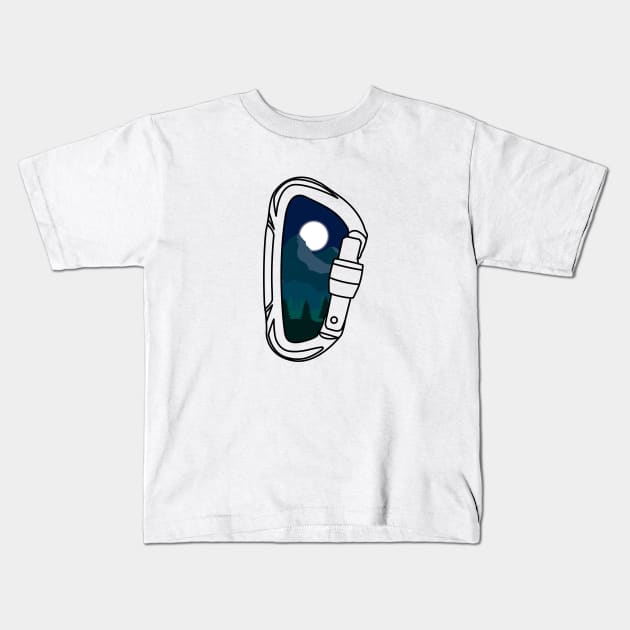 Climbing Carabiner Mountains Kids T-Shirt by ChrisWilson